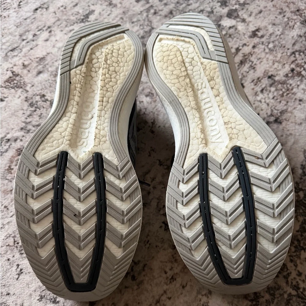 Saucony Endorphin Black Athletic Shoes with White Accents - Picture 4 of 4